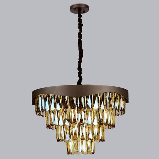 Ambrella Подвесная люстра с хрусталем TR5086 CF/TI кофе/янтарь E14/6 max 40W D520*1140 — миниатюра 3