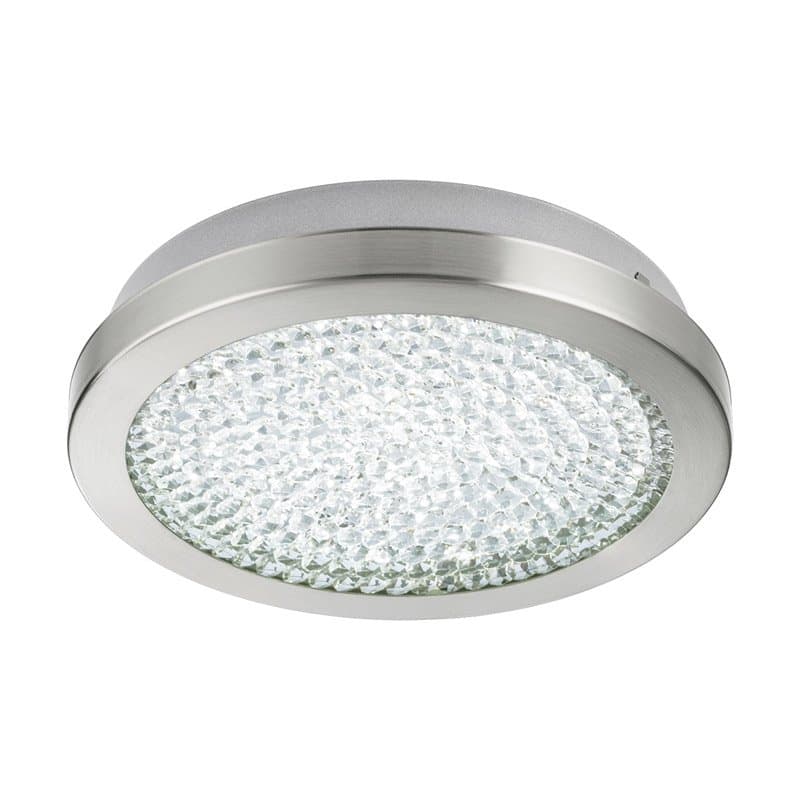 Eglo Светильник LED потолочный ARREZO 2, 11,2W (LED), Ø280, сталь, никель мат./стекло, хрусталь, прозрачный 32046