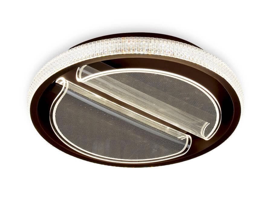 Ambrella Потолочный светодиодный светильник с пультом FA604 CF кофе 88W D470*90 (ПДУ РАДИО 2.4) — миниатюра 1