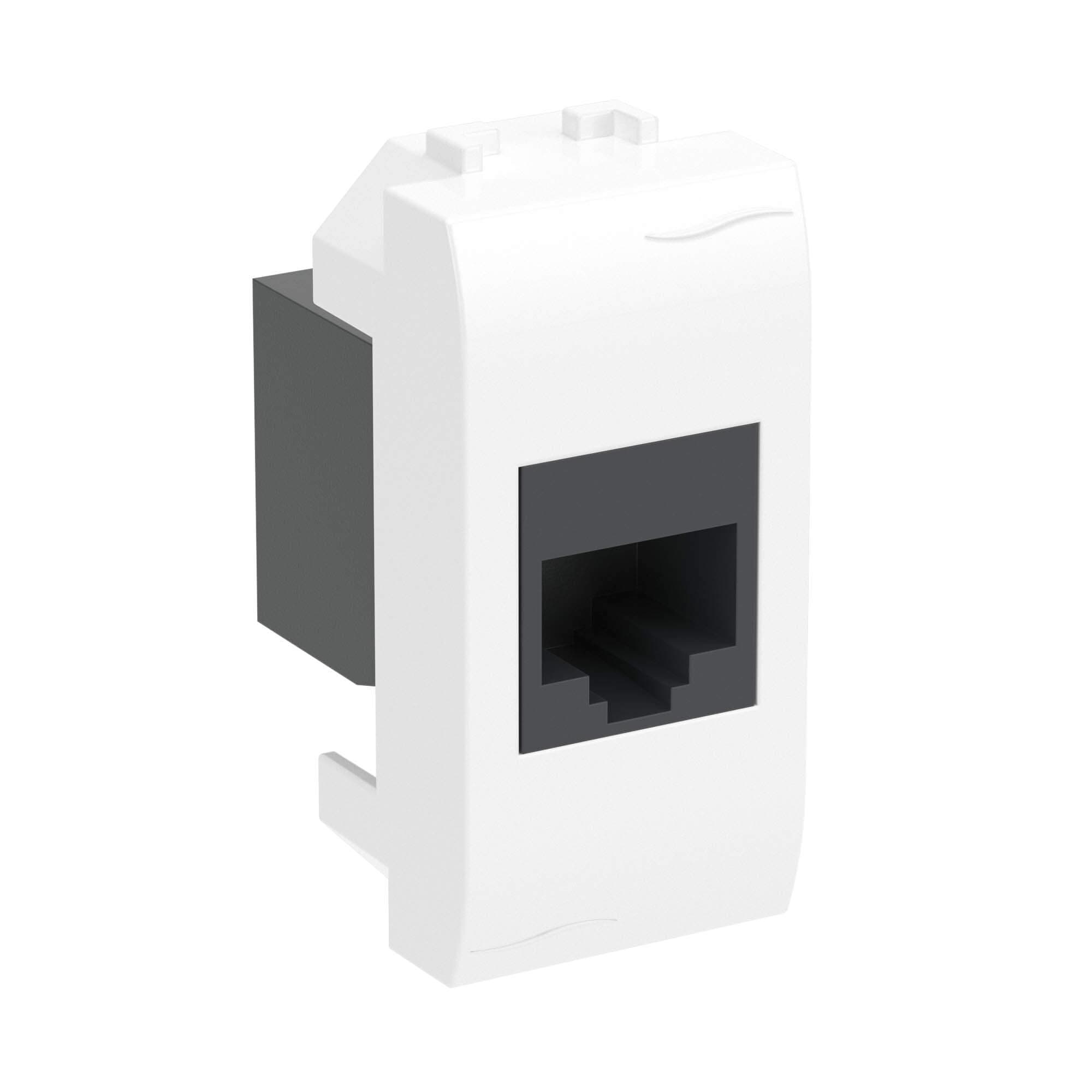 DKC Компьютерная розетка RJ-45, кат.5E (разъем AMP), белая, 1мод. — миниатюра 2