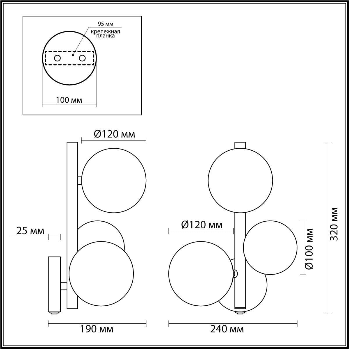 Odeon Light Бра Tovi 4818/3W — миниатюра 3