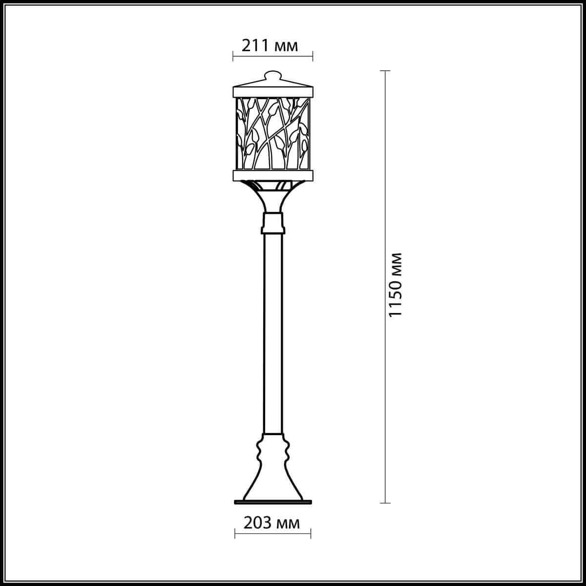 Odeon Light 2287/1A ODL12 853 патина коричневый Уличный светильник 120 см IP44 E27 100W 220V LAGRA — миниатюра 3