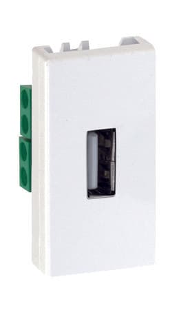 Simon 27 Мех Белый Разъём USB тип А, узкий, винты 2701090-030