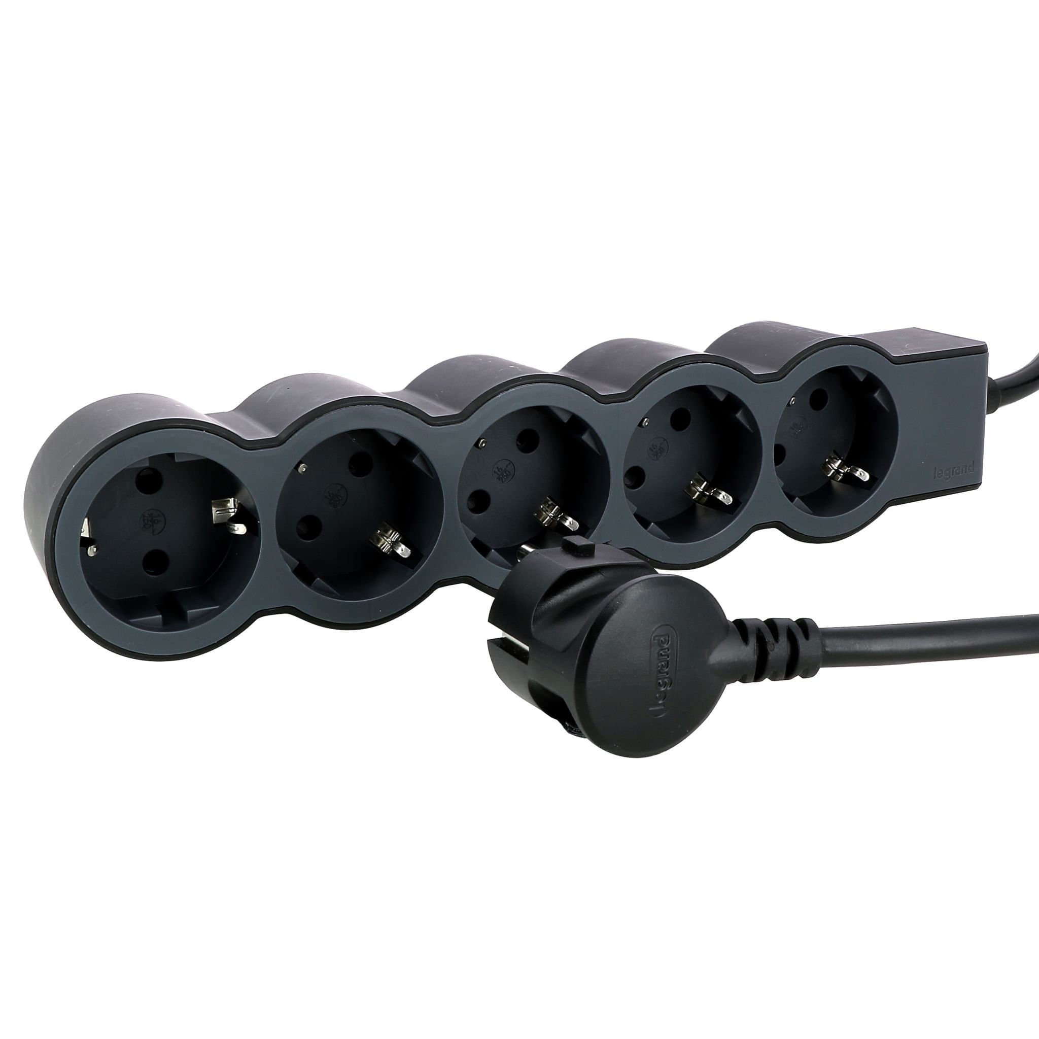 Legrand Revolution Стандарт Черный Удлинитель 5x2К+З, кабель 3м 694564 — миниатюра 4