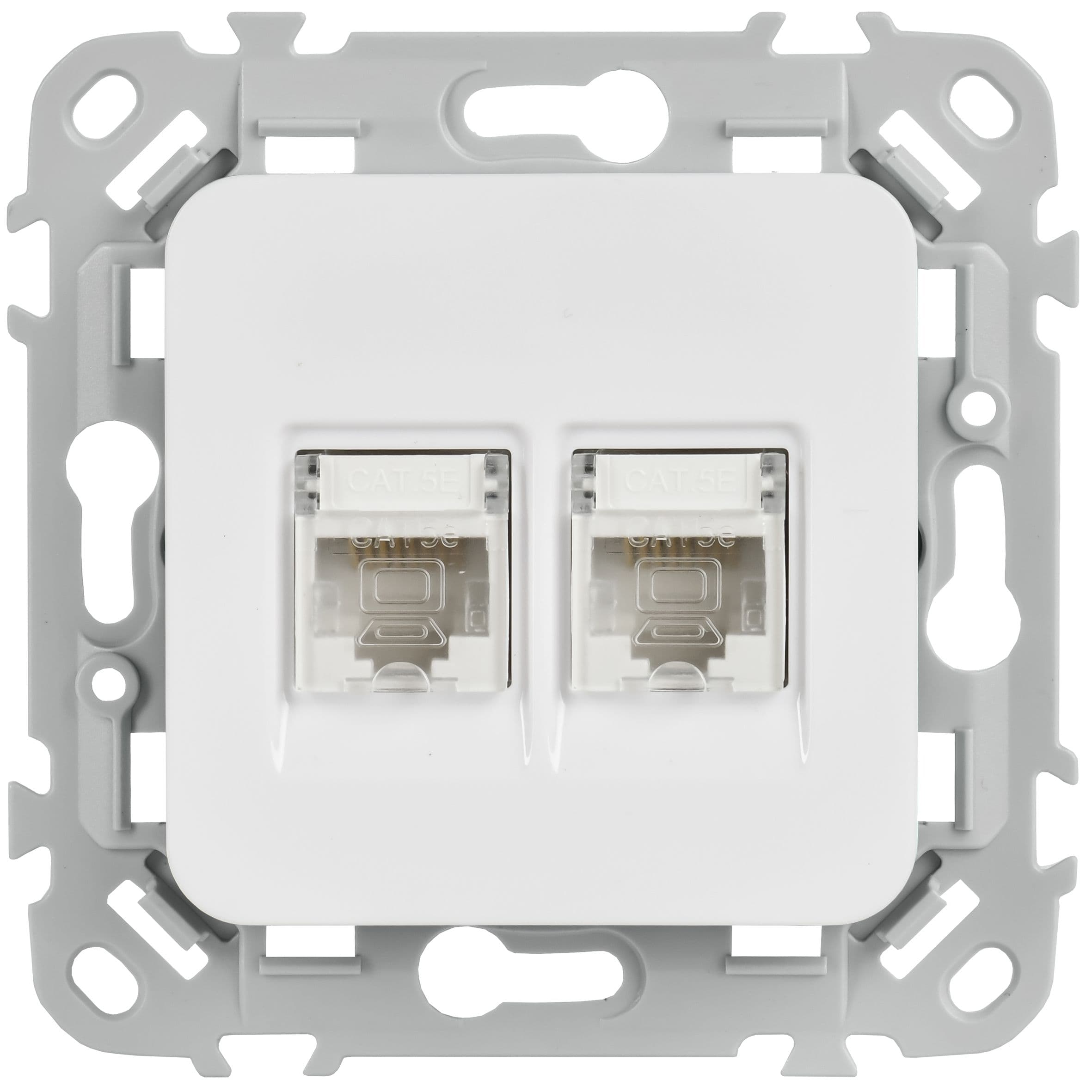 IEK FLITE Белый Розетка 2-местная компьютерная RJ45 категория 5Е UTP — миниатюра 2