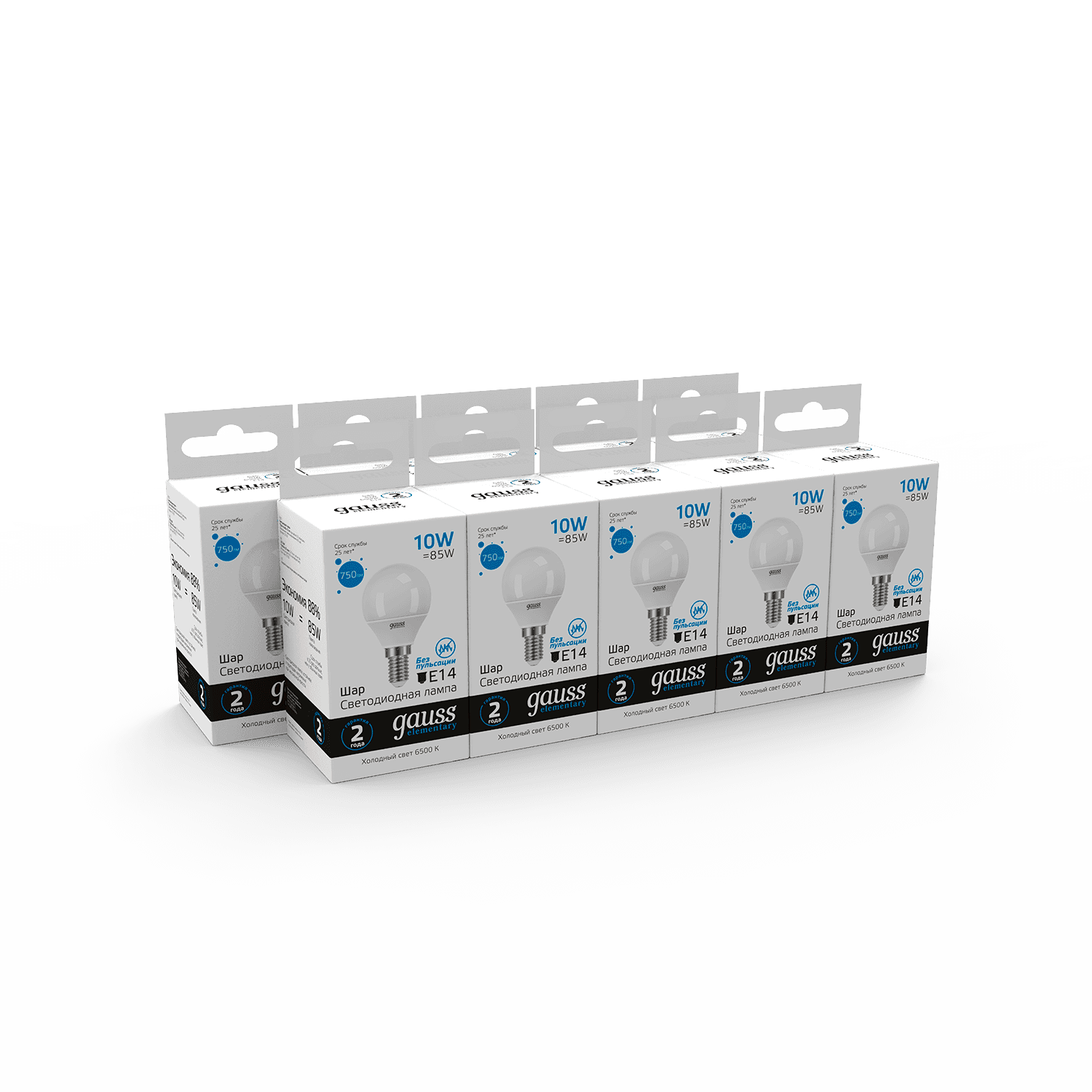 Gauss Лампа Elementary Шар 10W 750lm 6500K Е14 LED 53130 — миниатюра 5