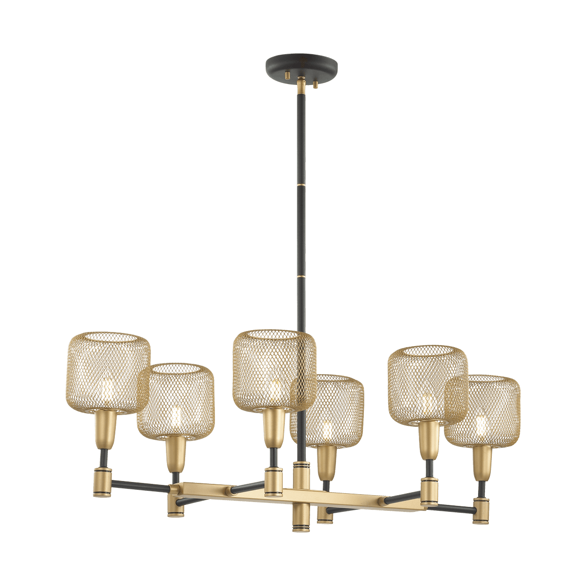 Odeon Light 4975/6 LOFT ODL22 475 черный/мат.золотой/металл.сетка Люстра E14 6*40W LECOLA — миниатюра 2