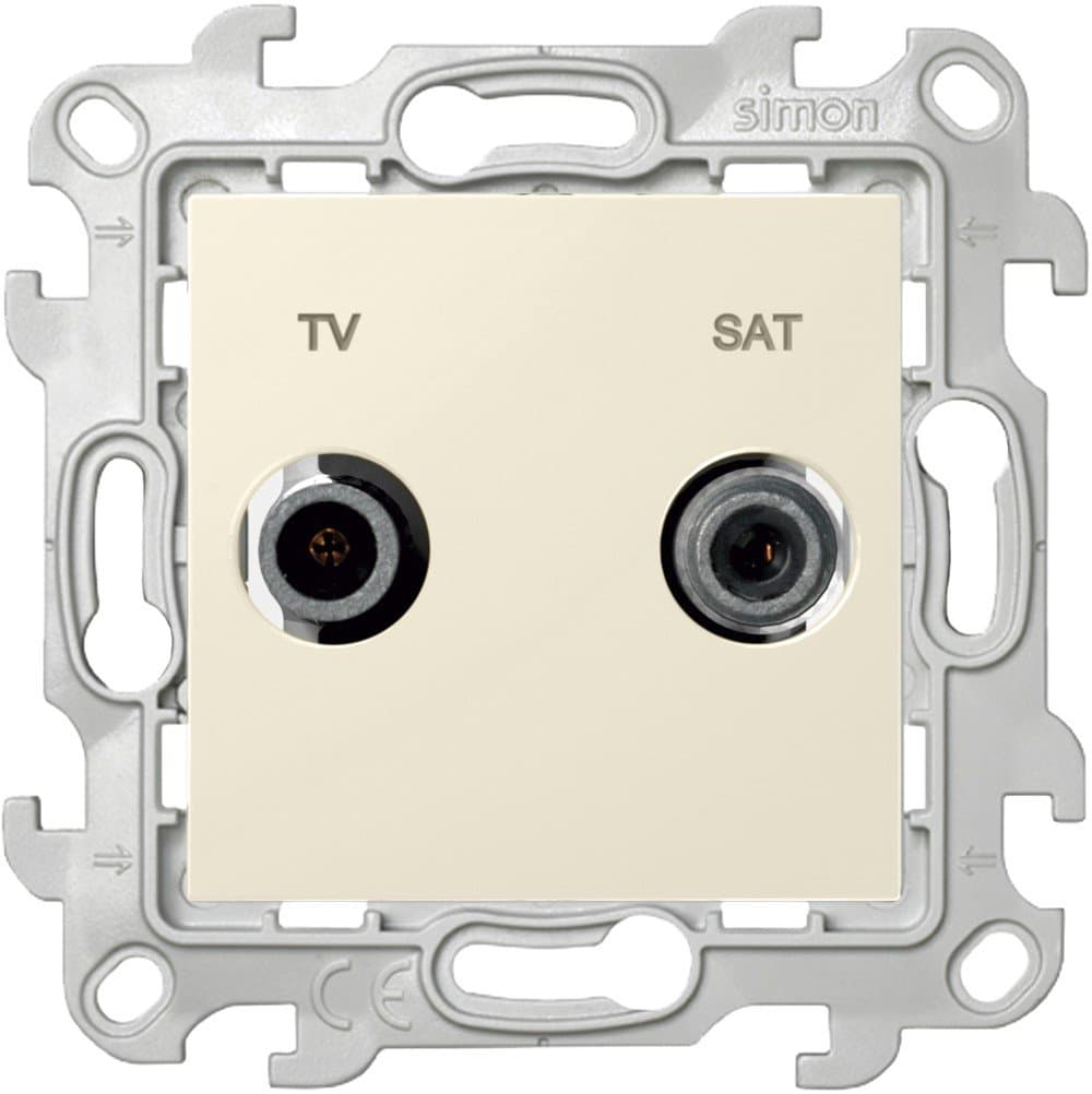 Simon 24 Слоновая кость Розетка TV-SAT одиночная 2410487-031 — миниатюра 2