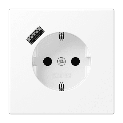 JUNG LS 990 Белый матовый Розетка с USB-зарядным устройством, тип A, SCHUKO LS1520-18AWWM
