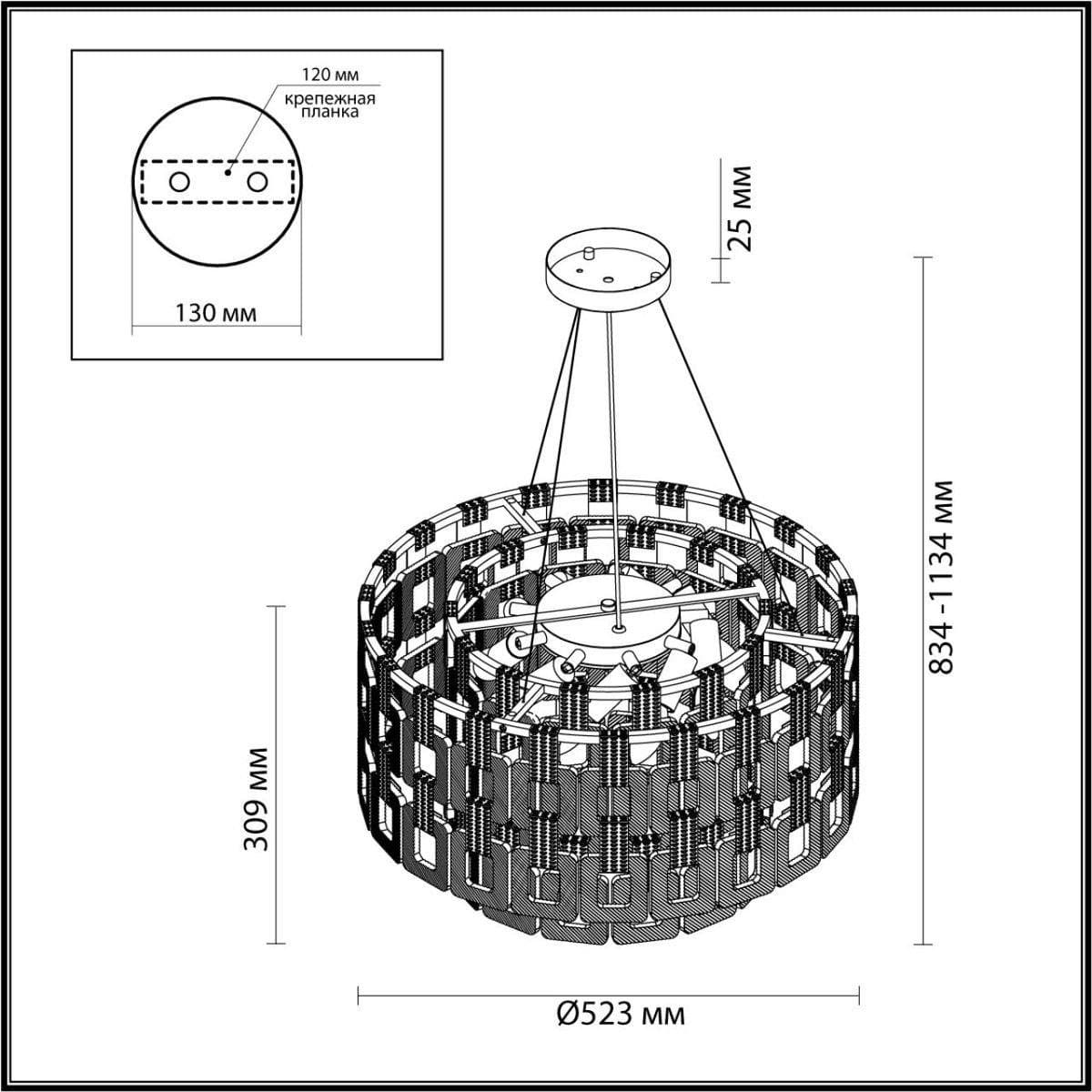 Odeon Light 4989/9 HALL ODL22 389 золотой/стекло Люстра E14 8*40W BUCKLE — миниатюра 2