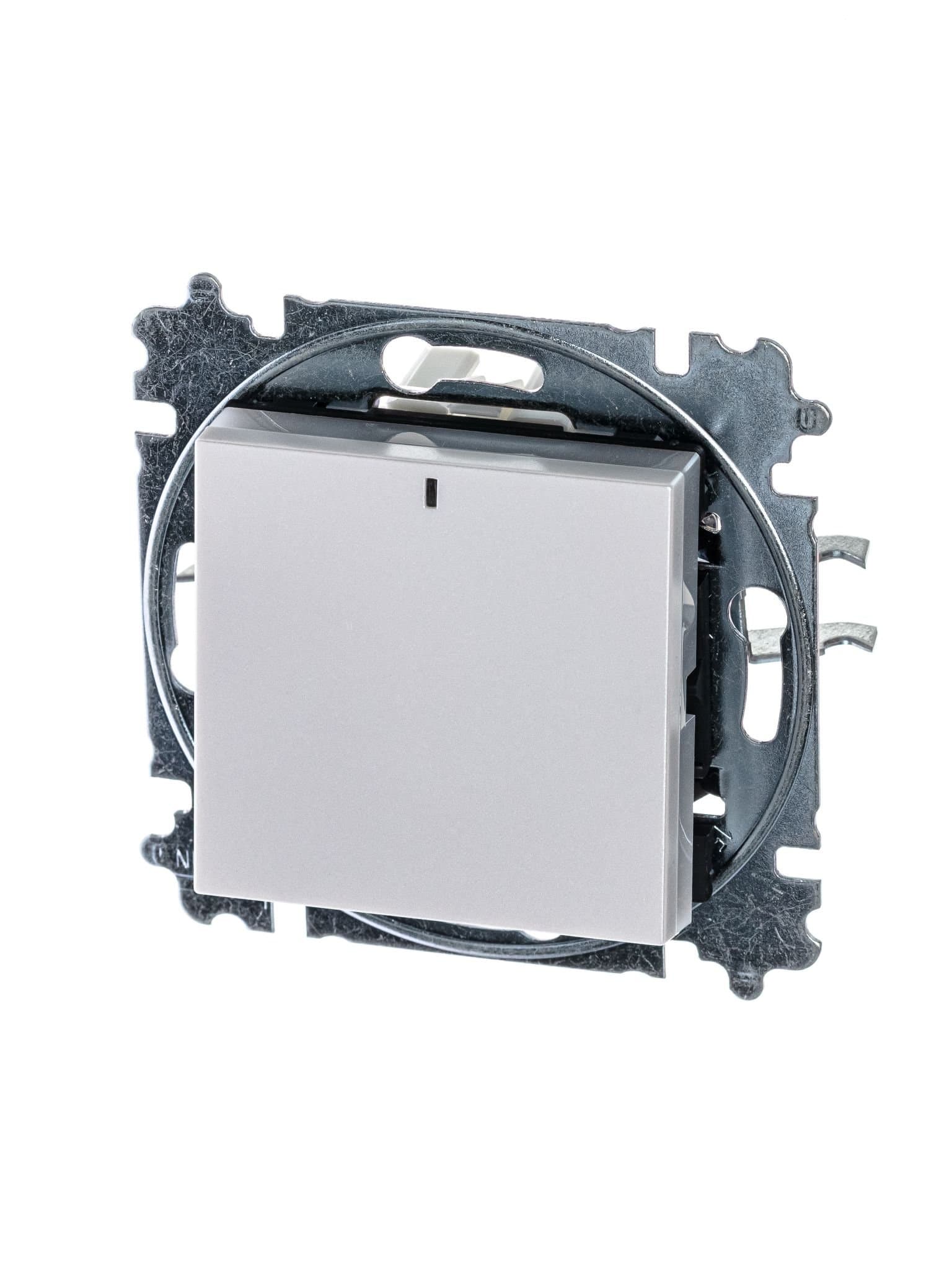 ABB EPJ Levit жемчуг / ледяной Выключатель 1-клавишный с подсветкой 2CHH590146A6068 — миниатюра 5