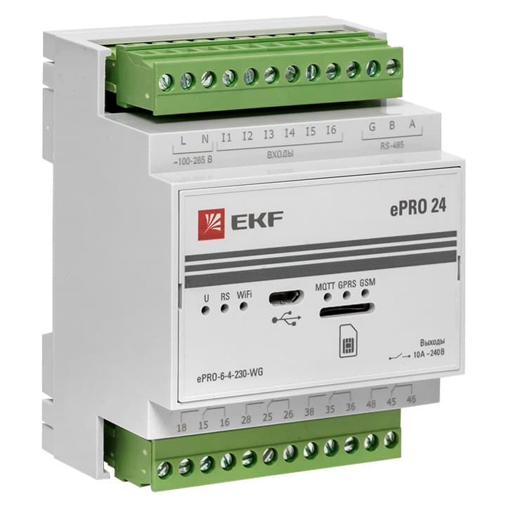 EKF PROxima Контроллер базовый ePRO удаленного управления 6вх\4вых 230В WiFi GSM ePRO-6-4-230-WG — миниатюра 11