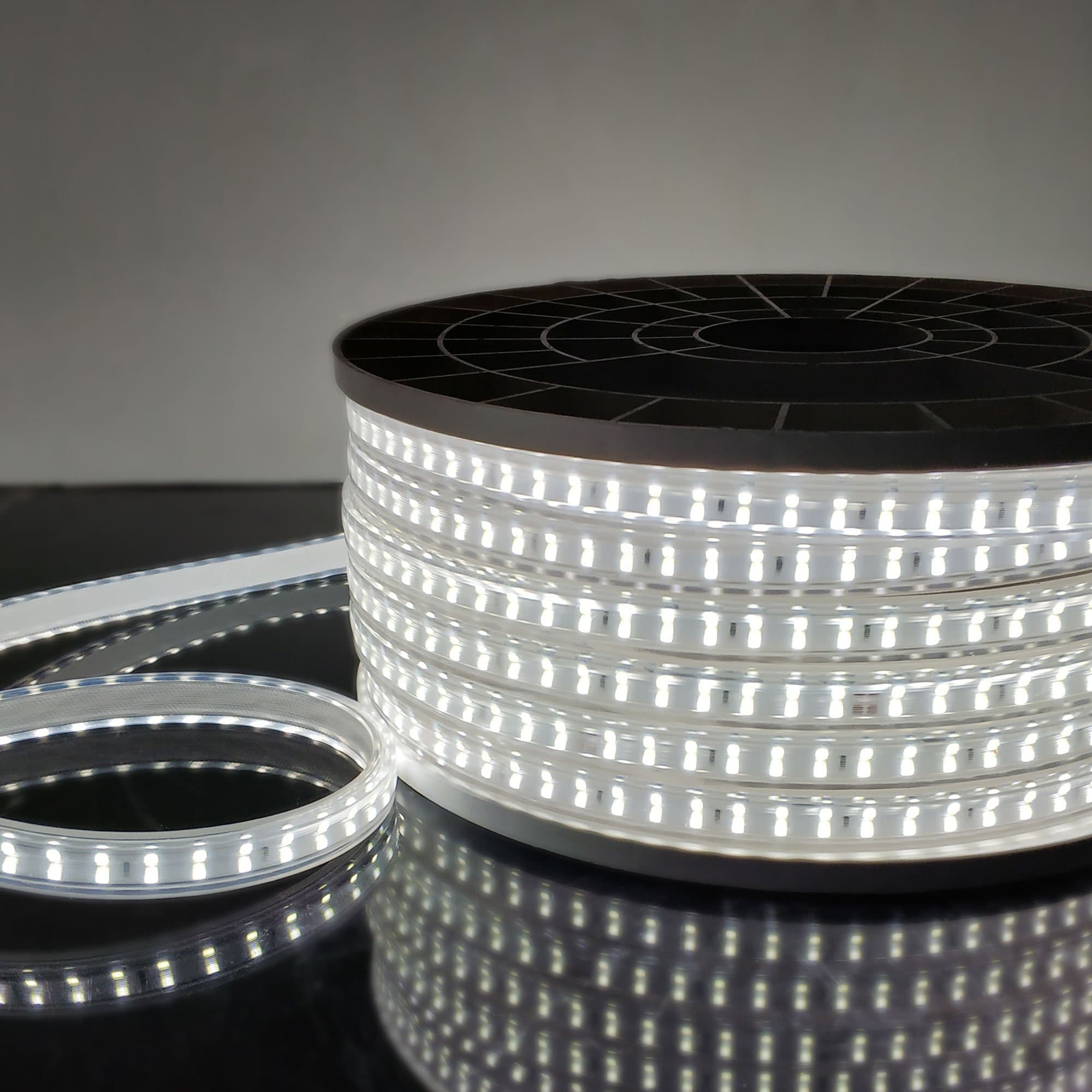Elektrostandard LS011 220V/ Лента светодиодная Premium 220V 18W 180Led 2835 IP65, 6500K холодный белый, 50 м, двухрядная a053653