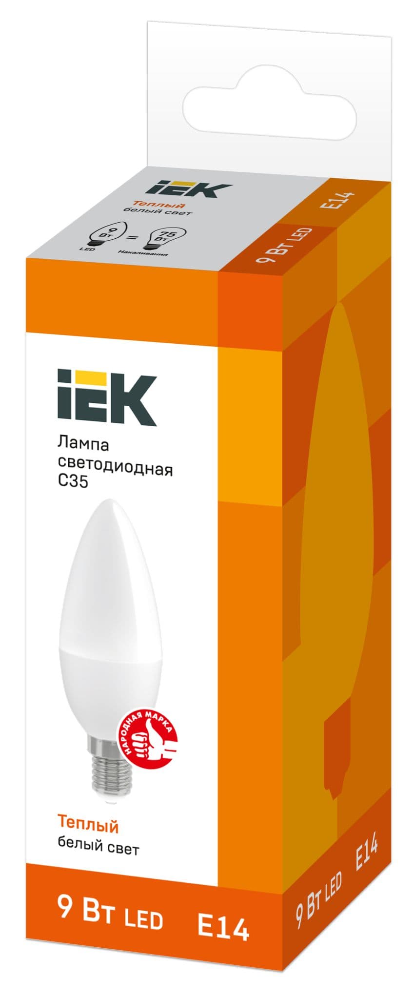 IEK Лампа светодиодная ECO C35 свеча 9Вт 230В 3000К E14 — миниатюра 3