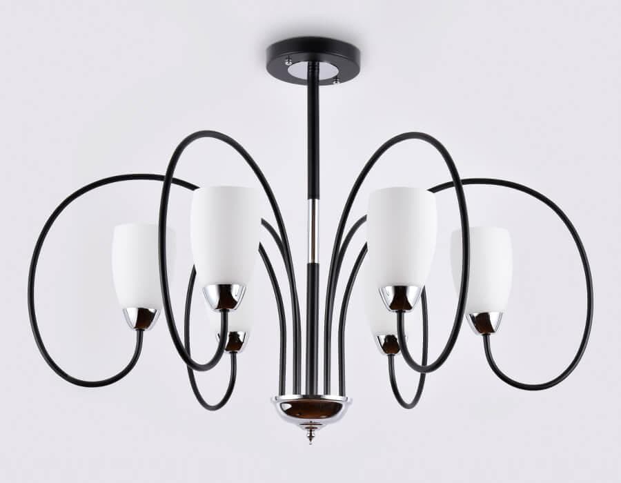 Ambrella Подвесная люстра TR3126/6 BK/CH черный/хром E27 max 40W D850*600 — миниатюра 4