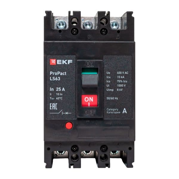 EKF Выключатель автоматический в литом корпусе ProPact LS63 25А 3P 15кА — миниатюра 2