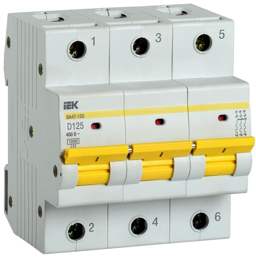IEK KARAT Автоматический выключатель ВА47-150 3Р 125А 15кА D MVA50-3-125-D