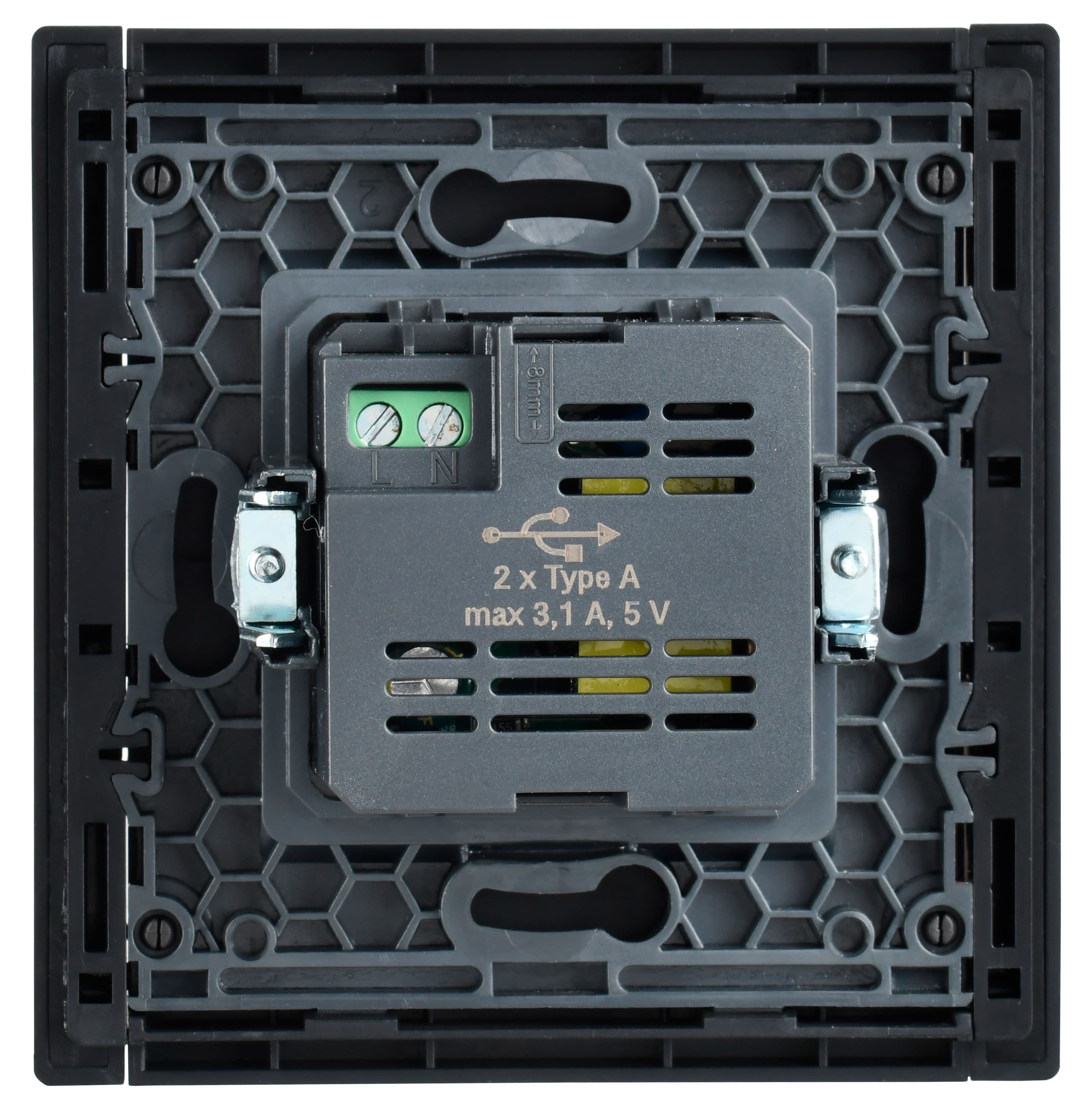 IEK FORTE&PIANO Серый Розетка USB A+A 3,1А FP349 — миниатюра 3