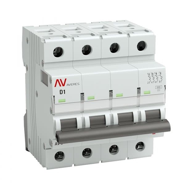 EKF Averes AV-10 Автоматический выключатель (D) 4P 1А 10kA mcb10-4-01D-av