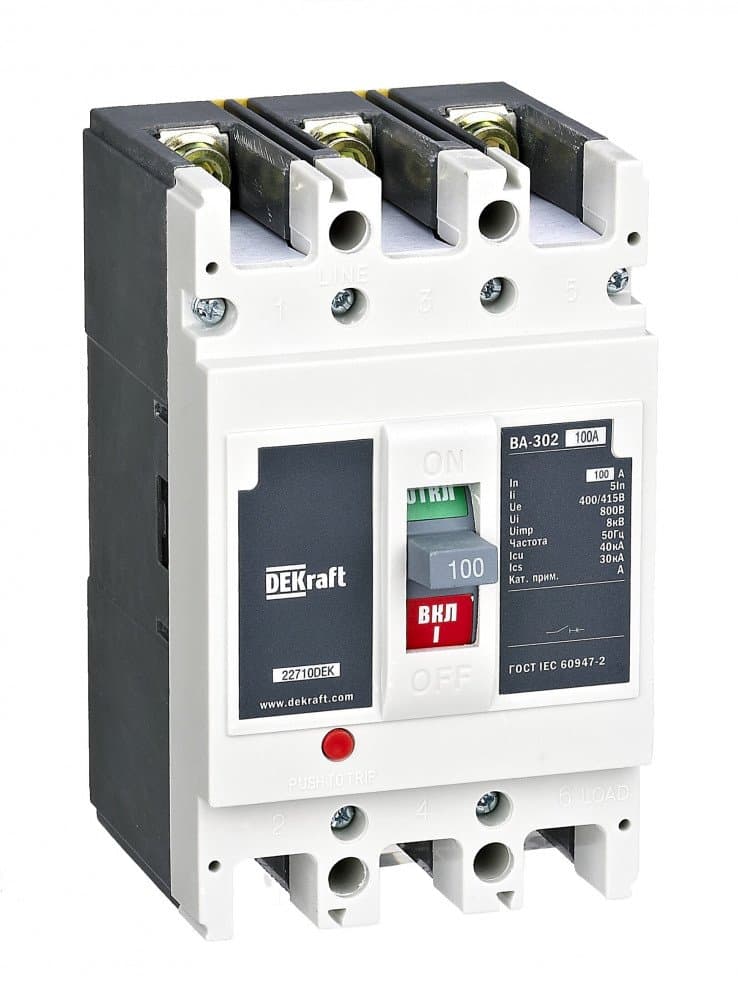DEKraft Автоматический выключатель 3P 50А 25кА 5In ВА-302L 22707DEK
