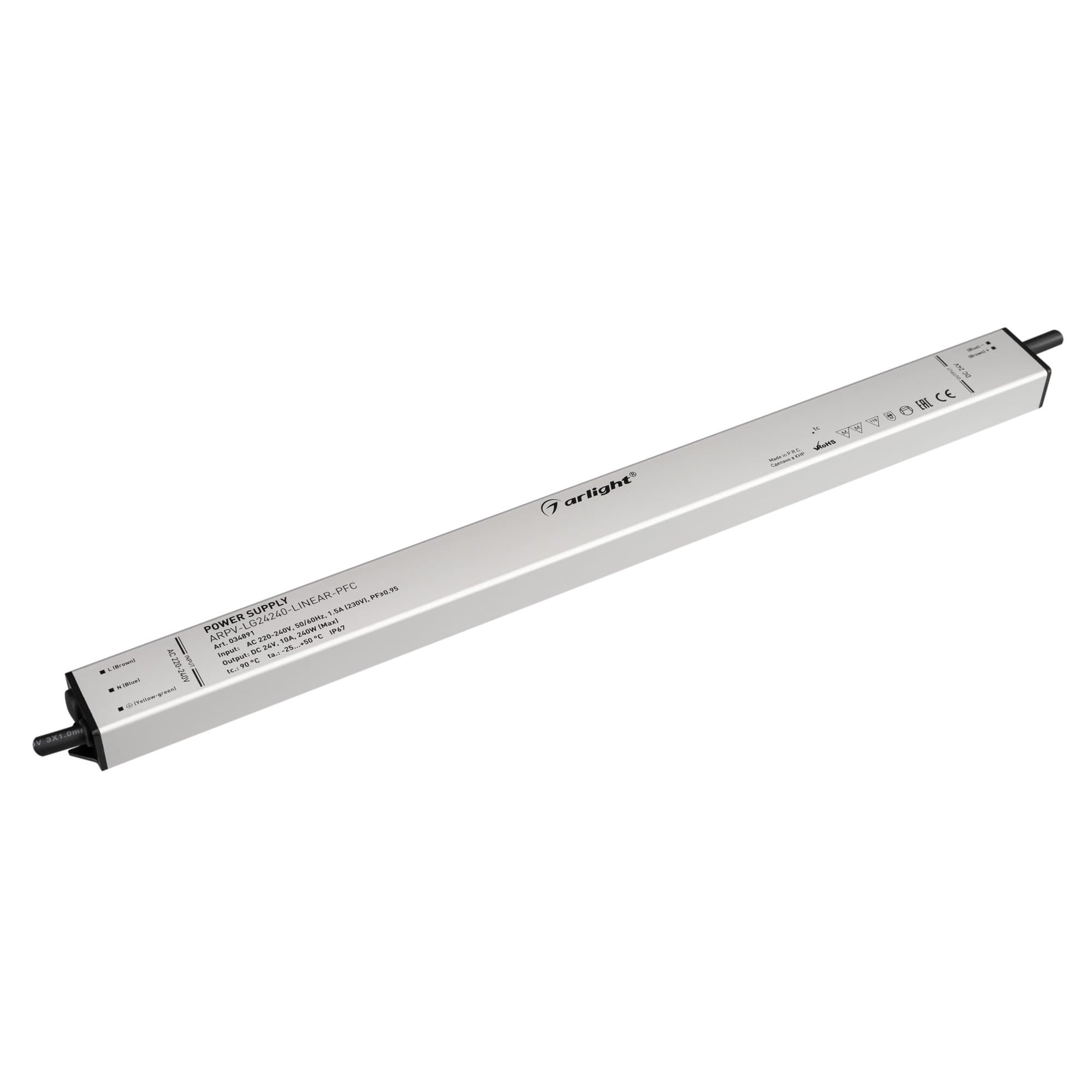 Arlight Блок питания ARPV-LG24240-LINEAR-PFC (24V, 10A, 240W) (IP67 Металл, 5 лет) 034891 — миниатюра 1