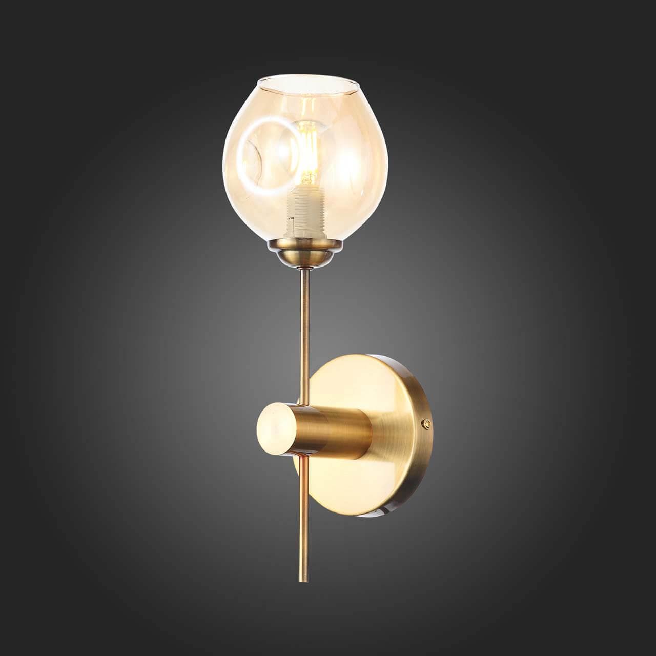 ST Luce SL1500.201.01 Светильник настенный Золото/Янтарный E14 1*40W — миниатюра 3
