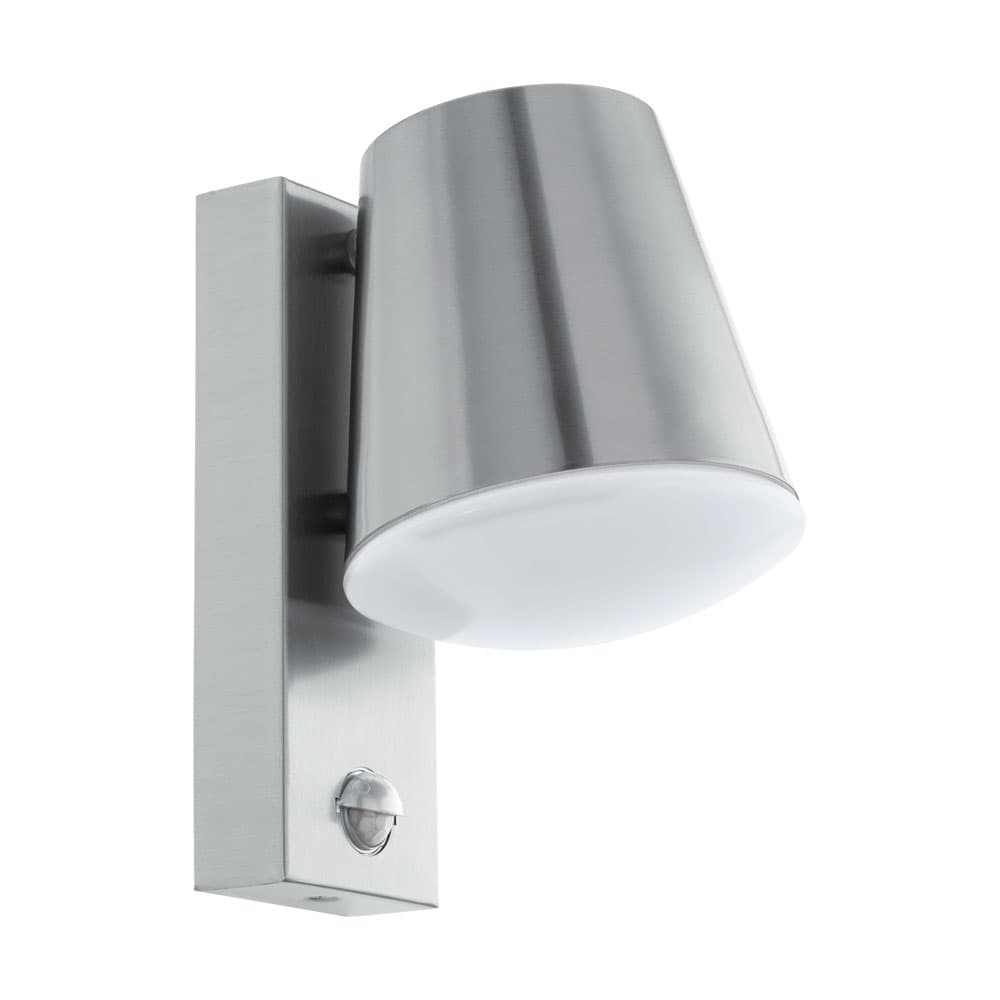 Eglo 97453 Уличный светильник наcтенный СALDIERO c датчиком движения, 10W(E27), L140, H240, A185, нержавеющая сталь