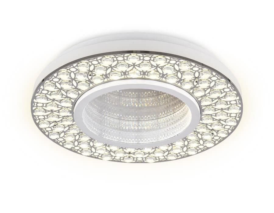 Ambrella Потолочный светодиодный светильник с пультом FA9448 WH/CH белый/хром 102W D500*85 (ПДУ РАДИО 2.4) — миниатюра 3