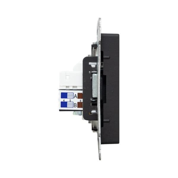 EKF Механизм розетки TV+RJ45 (cat5), чёрный Эпика — миниатюра 6