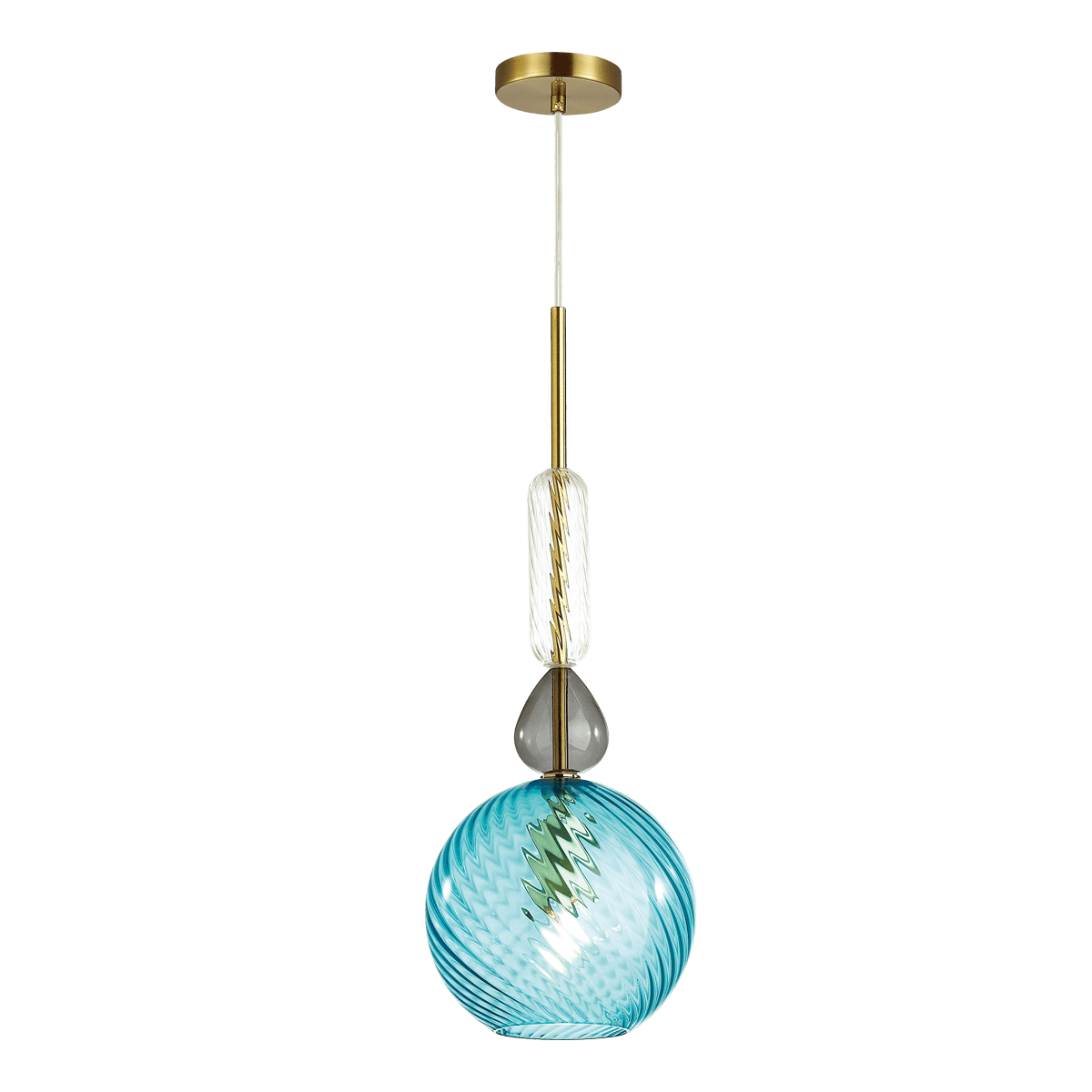 Odeon Light 4648/1 ODL20 370 золотой/синий/разноцветный Подвес E27 60W 220V BELLA — миниатюра 2