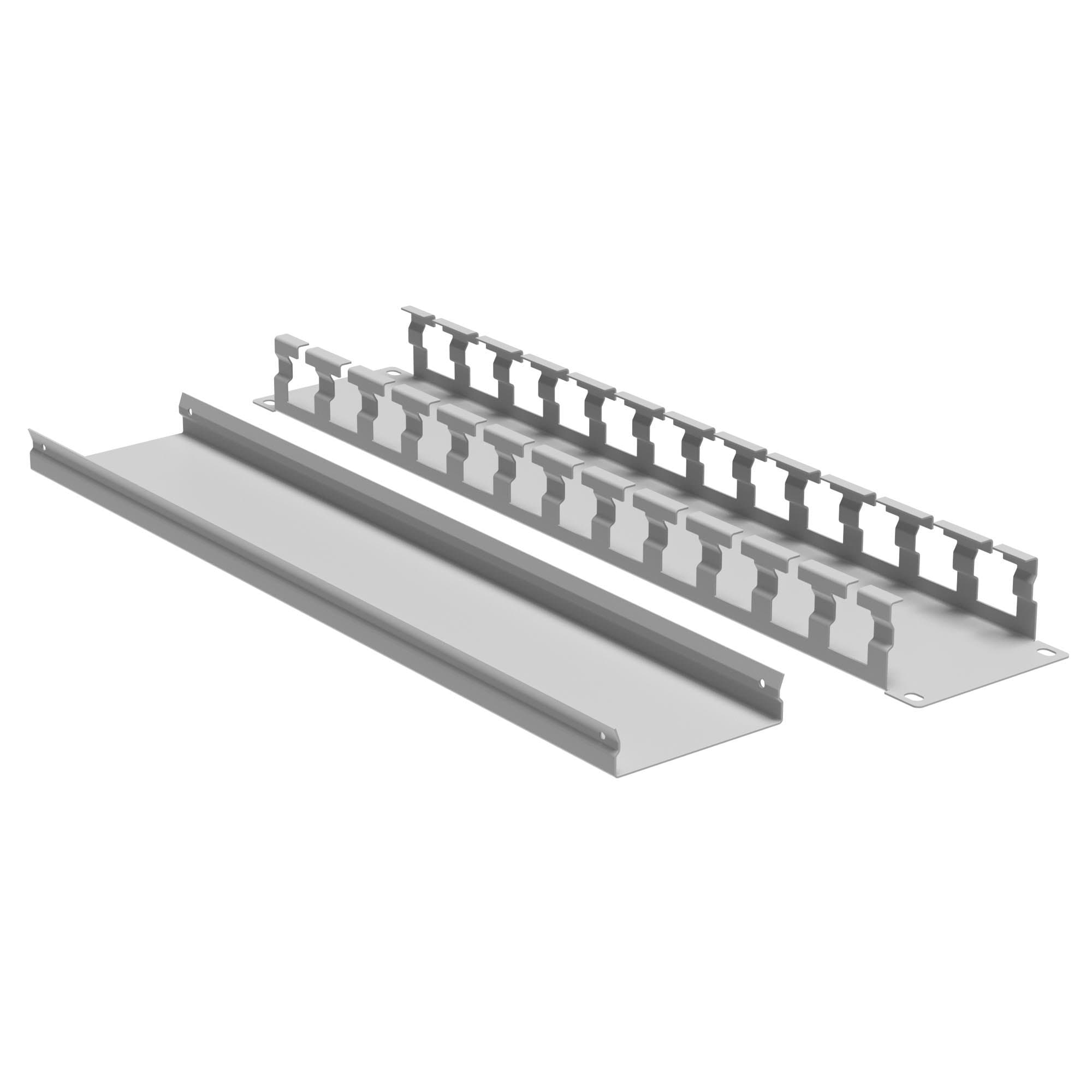 DKC Кабельный органайзер с крышкой 2U, глубина 40 мм, для 19" IT-корпусов, RAL7035 — миниатюра 2