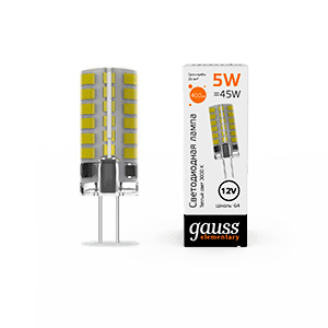 Gauss Лампа Elementary G4 12V 5W 400lm 3000K силикон LED 1/20/200 18715 — миниатюра 2