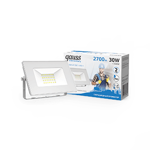 Gauss Прожектор Elementary 30W 2700lm 6500K 200-240V IP65 белый LED 613120330
