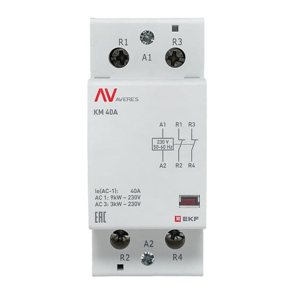 EKF Контактор модульный КМ 40А 2NC 230В АС (2 мод.) AVERES — миниатюра 3