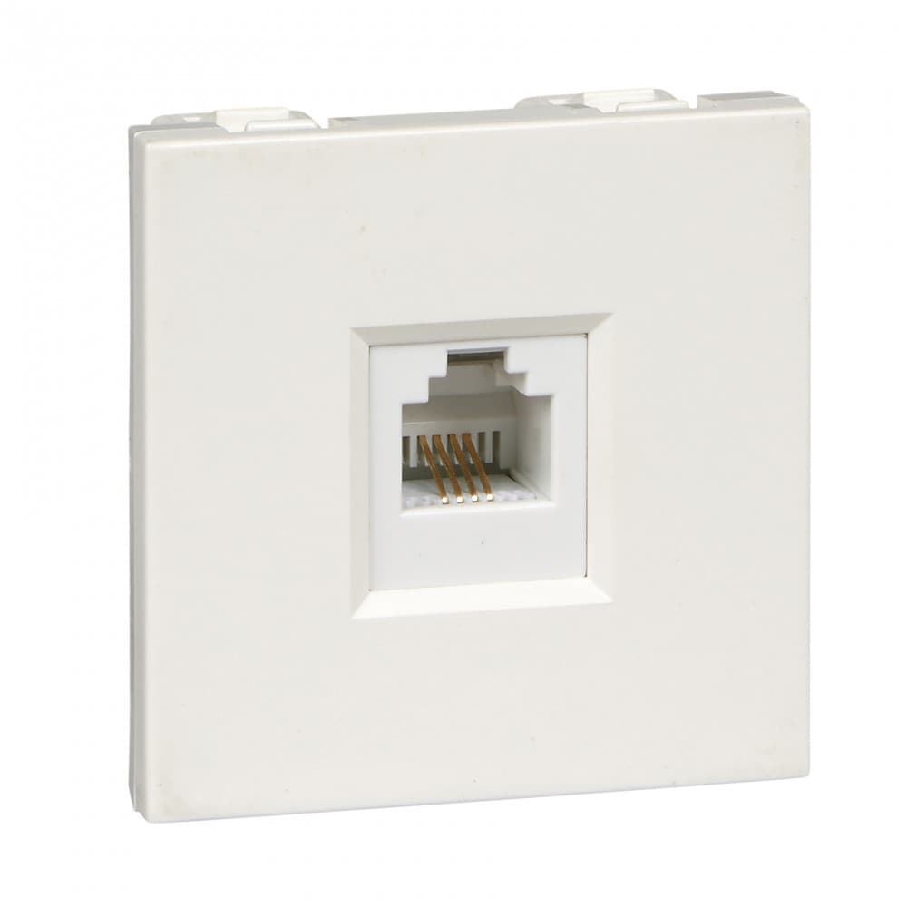 Systeme Electric Розетка ТЕЛ. В45 СУ для каб. кан.бел. RAL9010