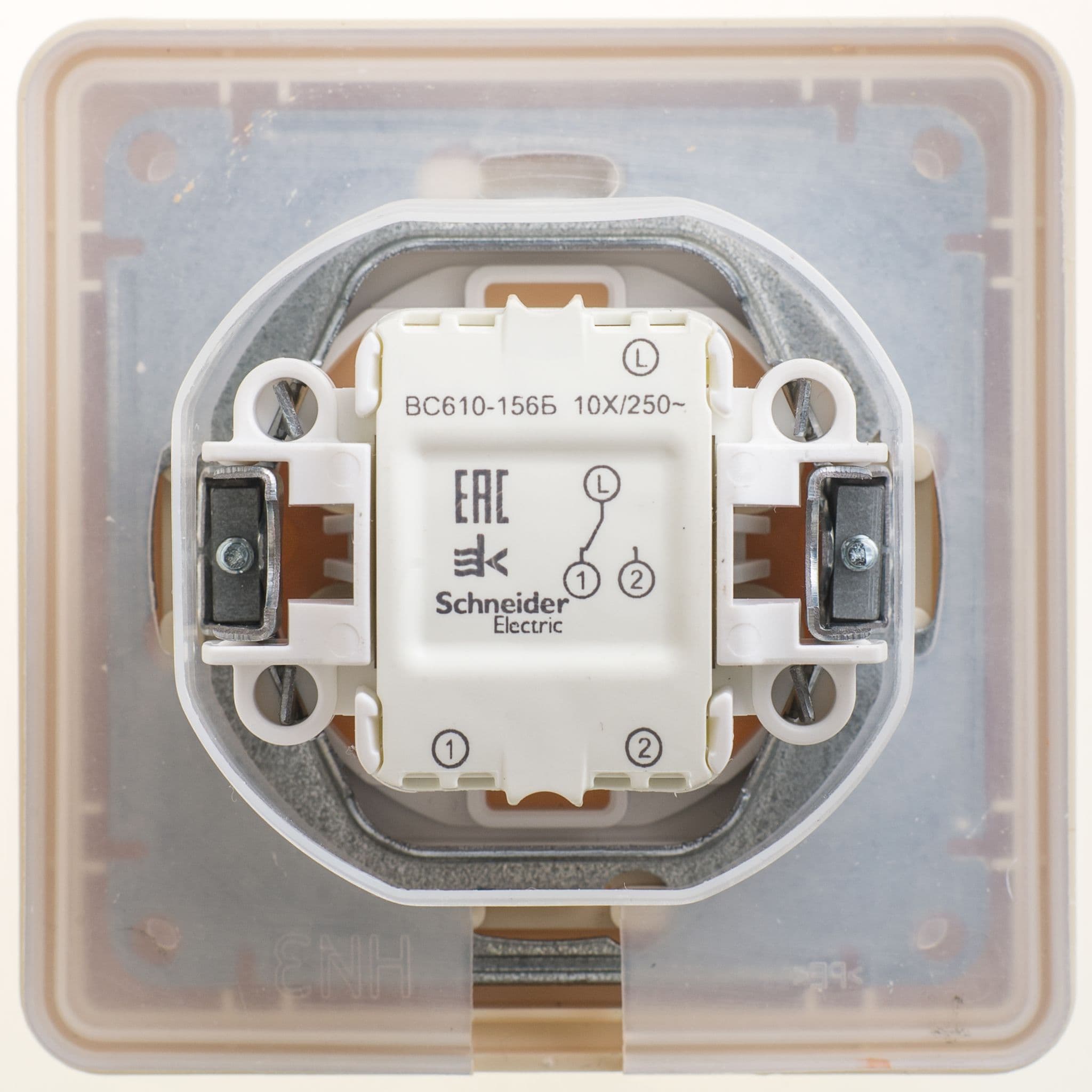 Systeme Electric Wessen 59 Aqua Беж Переключатель 1-клавишный, 10AX, IP44, (в сборе) — миниатюра 2
