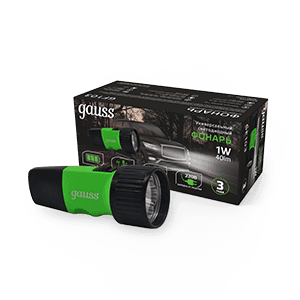 Gauss Фонарь ручной модель GFL103 1W 40lm NI-MH 250mAh LED 1/12/72 GF103
