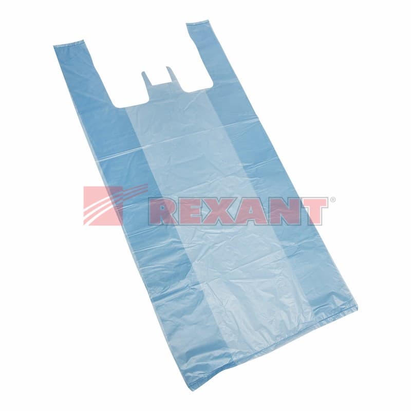 Пакет майка ПНД 30+16*60, 15мкм синяя (100шт./уп) Rexant 61-0205-4