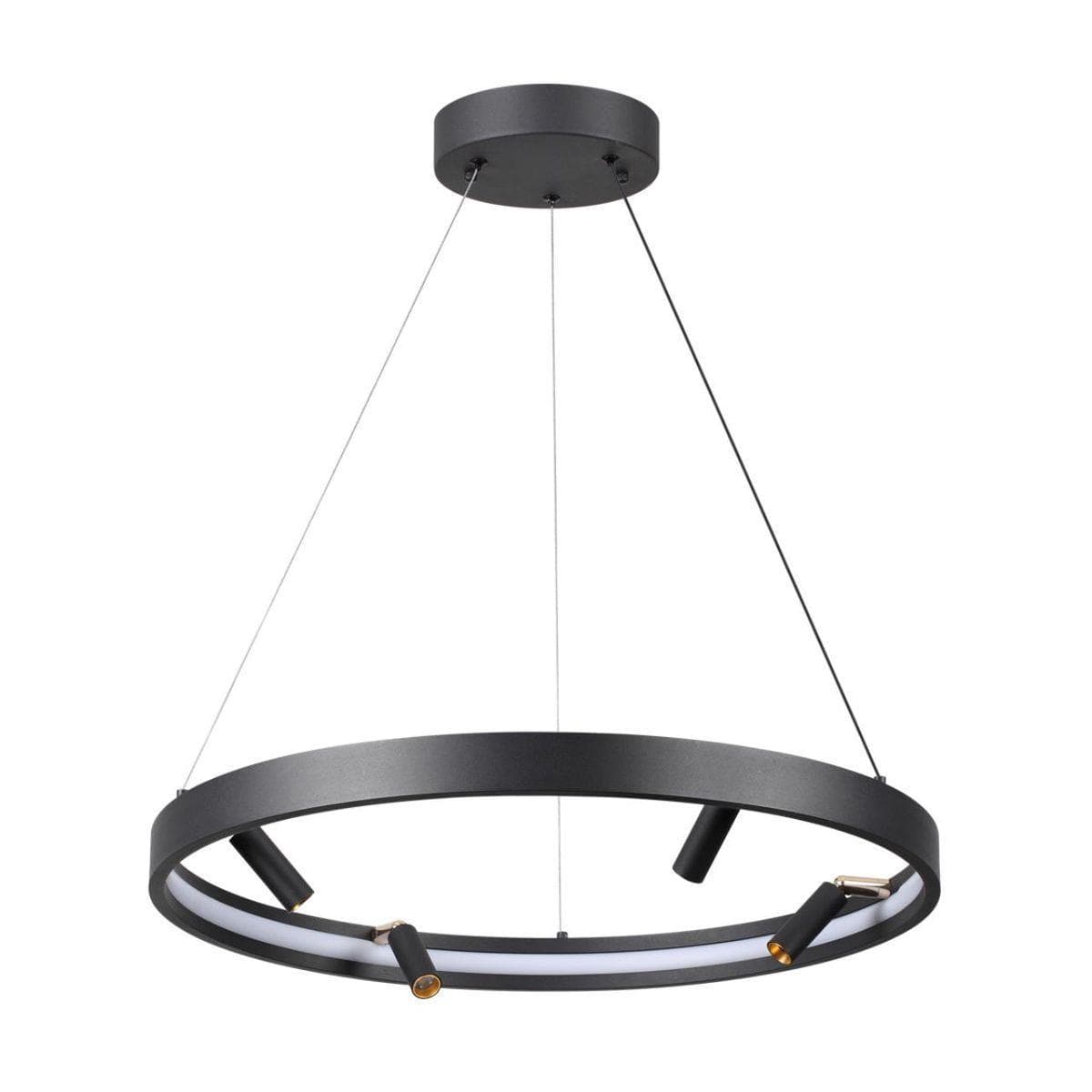 Odeon Light 4317/58L HIGHTECH ODL22 107 металл/черный с золотом Подвесной светильник с пультом ДУ и доп. креплением IP20 LED 38W+20W 2610Лм 3000-6000K — миниатюра 1