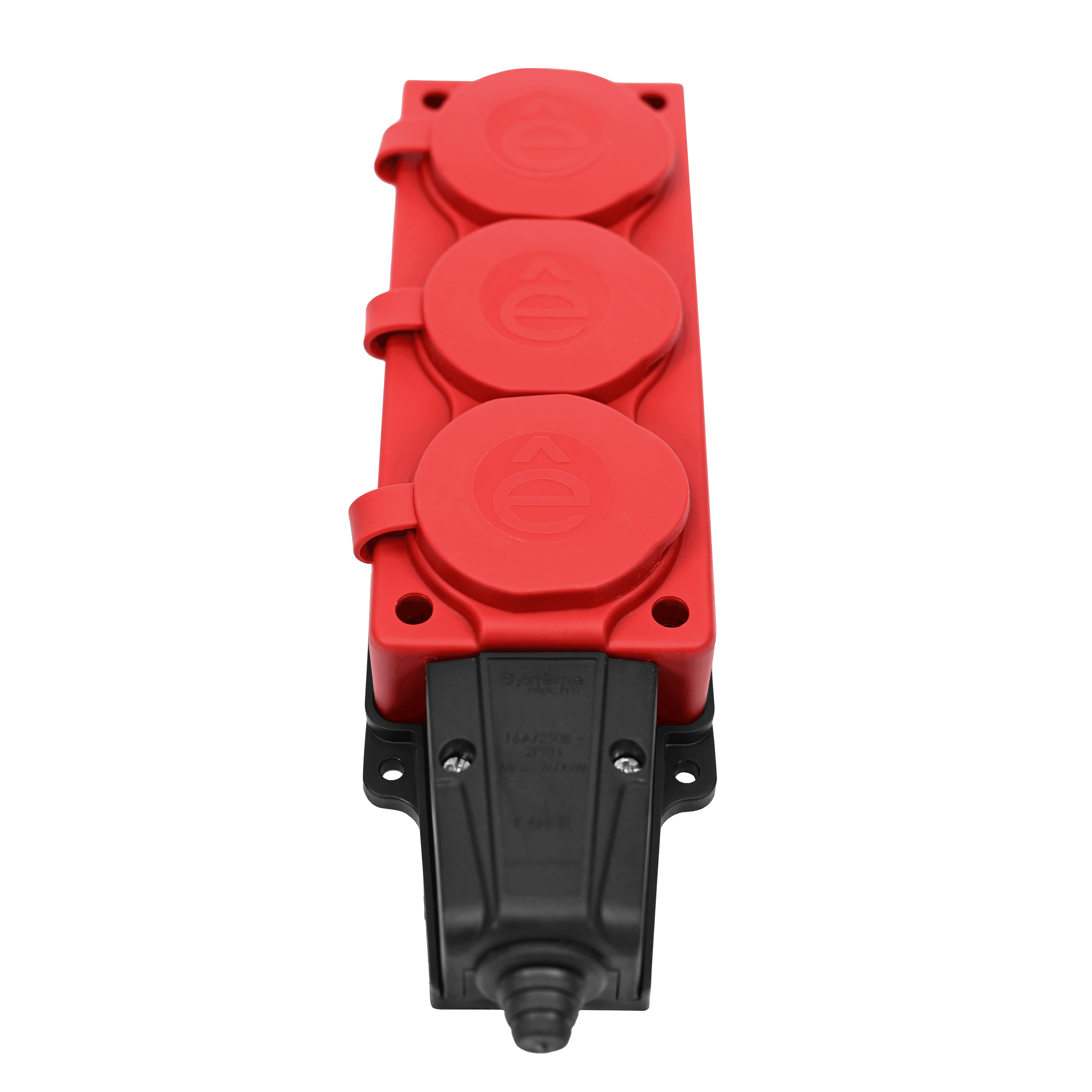 Systeme Electric MultiSet Красная Колодка 3х розетка 2К+З каучуковая 16А/250В IP44 — миниатюра 5