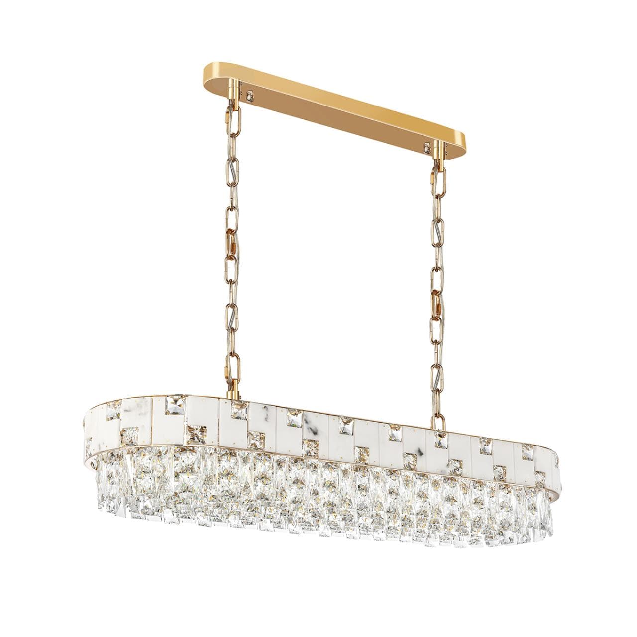 Odeon Light 5076/10 HALL (В 2-Х КОРОБКАХ) ODL24 497 золото/прозрачный/белый/металл/хрусталь/алебастр Люстра E14 10*40W CHESSI