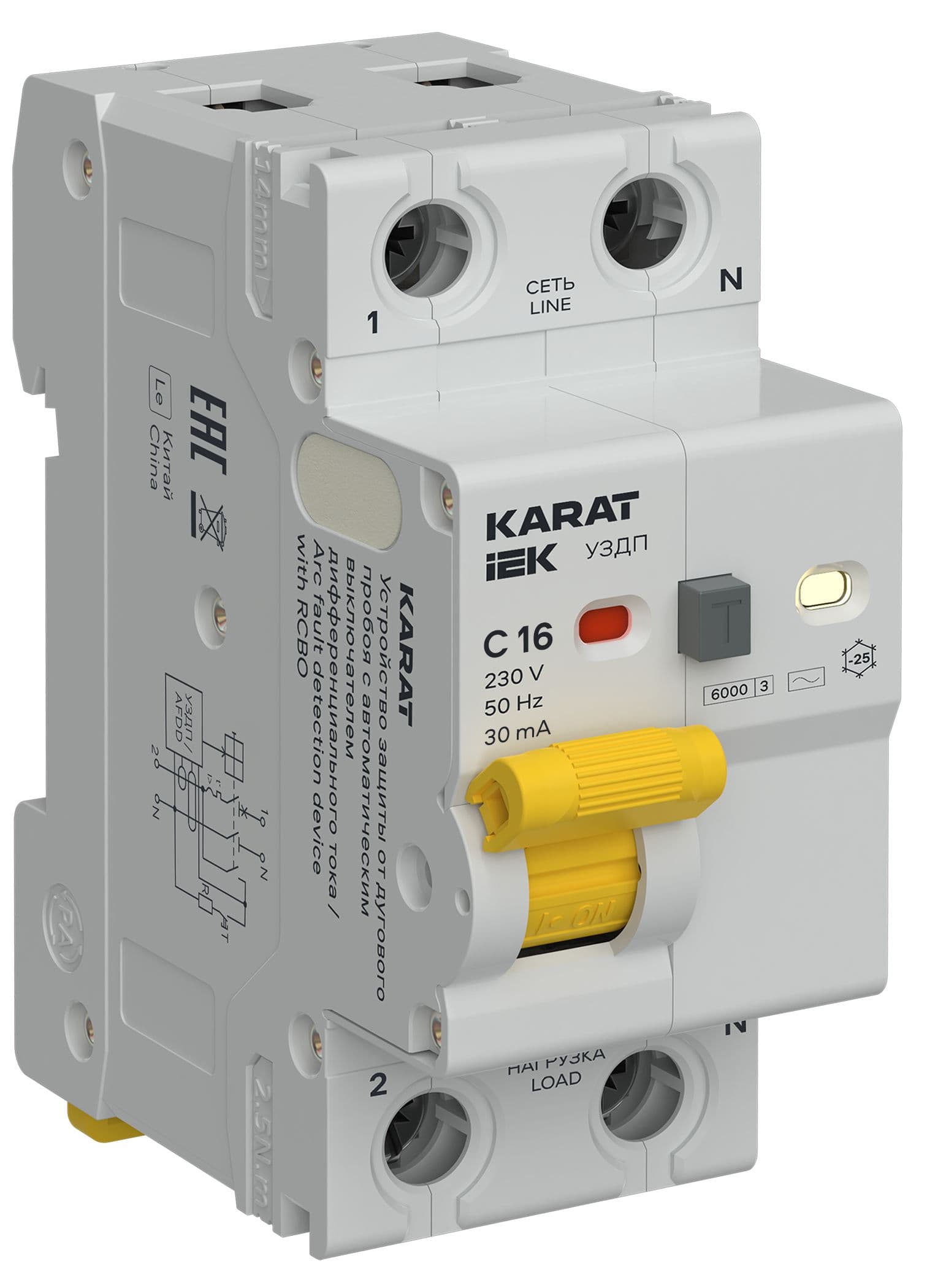 IEK KARAT УЗДП с АВДТ 1P+N C 16А 30мА тип AC
