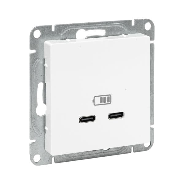 EKF Механизм розетки USB-C - 2шт, белый Эпика