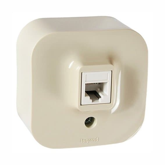Legrand Quteo Бежевый Розетка RJ11 782244 — миниатюра 3