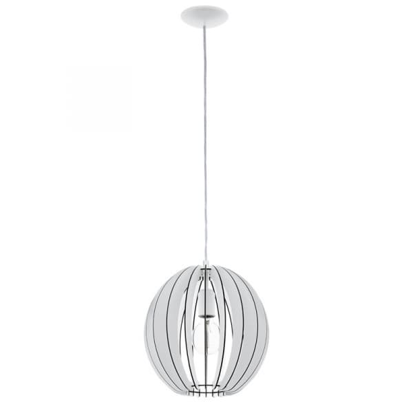 Eglo 94438 Подвес COSSANO, 1х60W (E27), Ø300, сталь/ дерево, белый