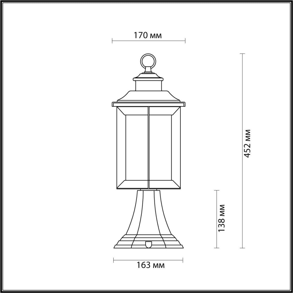 Odeon Light 4961/1A NATURE ODL22 577 темно-коричневый/стекло Ландшафтный светильник на столб E27 1*60W IP44 MAVRET — миниатюра 3