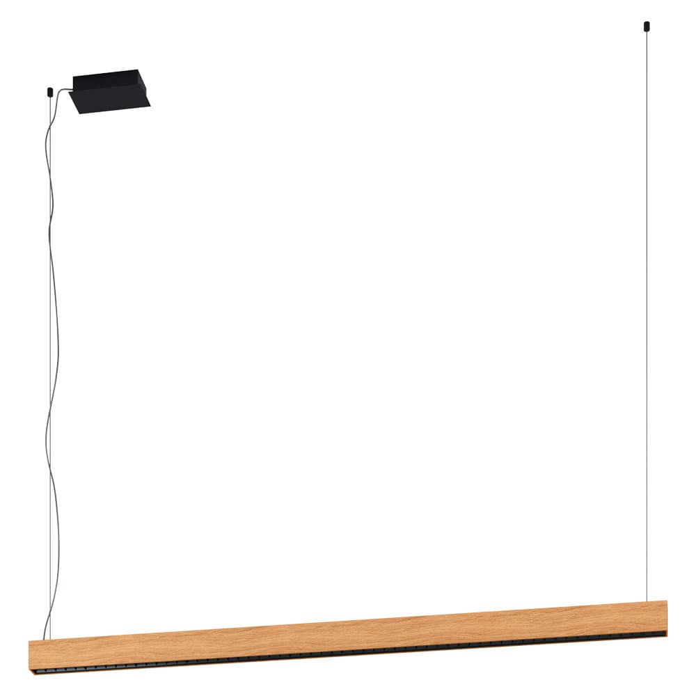 Eglo TERMINI Подвес светодиодный 1 димм., 30,5W/15,5W(LED), 4200/1700lm, L1590, B95, H1500, сталь, черный/ дерево, коричневый 39719