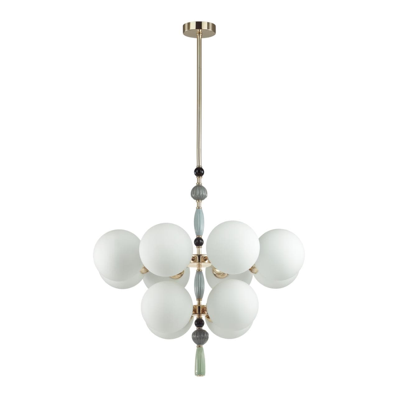 Odeon Light 5405/12 MODERN ODL_EX24 83 золотой/серый/голубой/зеленый/белый матов./металл/керамика/стекло Люстра E14 12*40W PALLE
