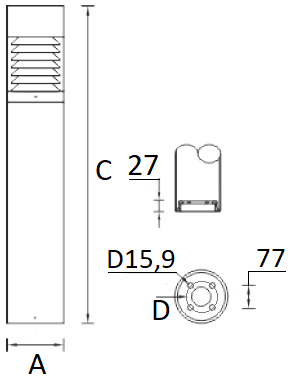 СТ TERES LED 30 black 3000K светильник — миниатюра 3