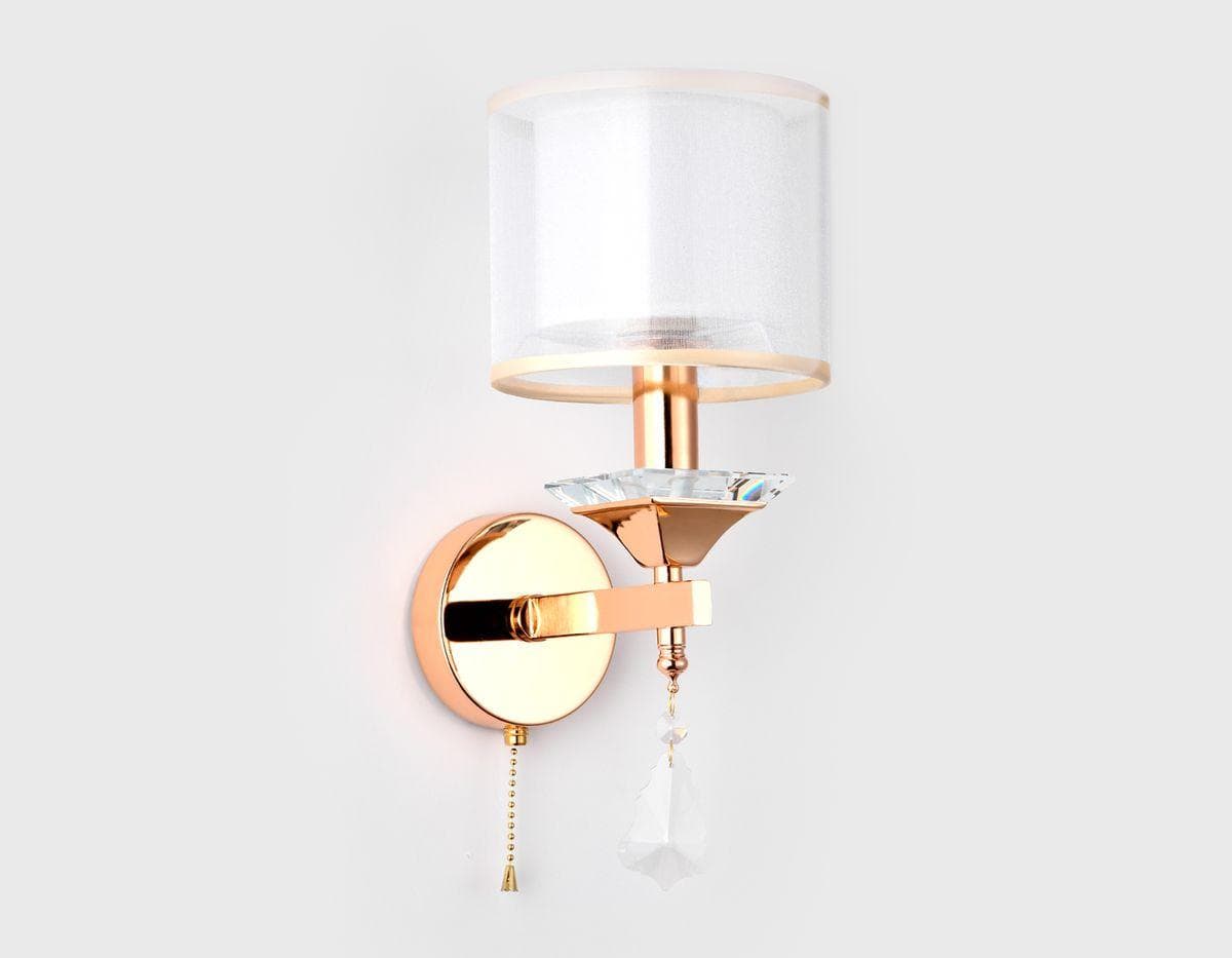 Ambrella Настенный светильник с хрусталем TR4543 GD/WH золото/белый E14 max 40W 340*150*200 — миниатюра 3